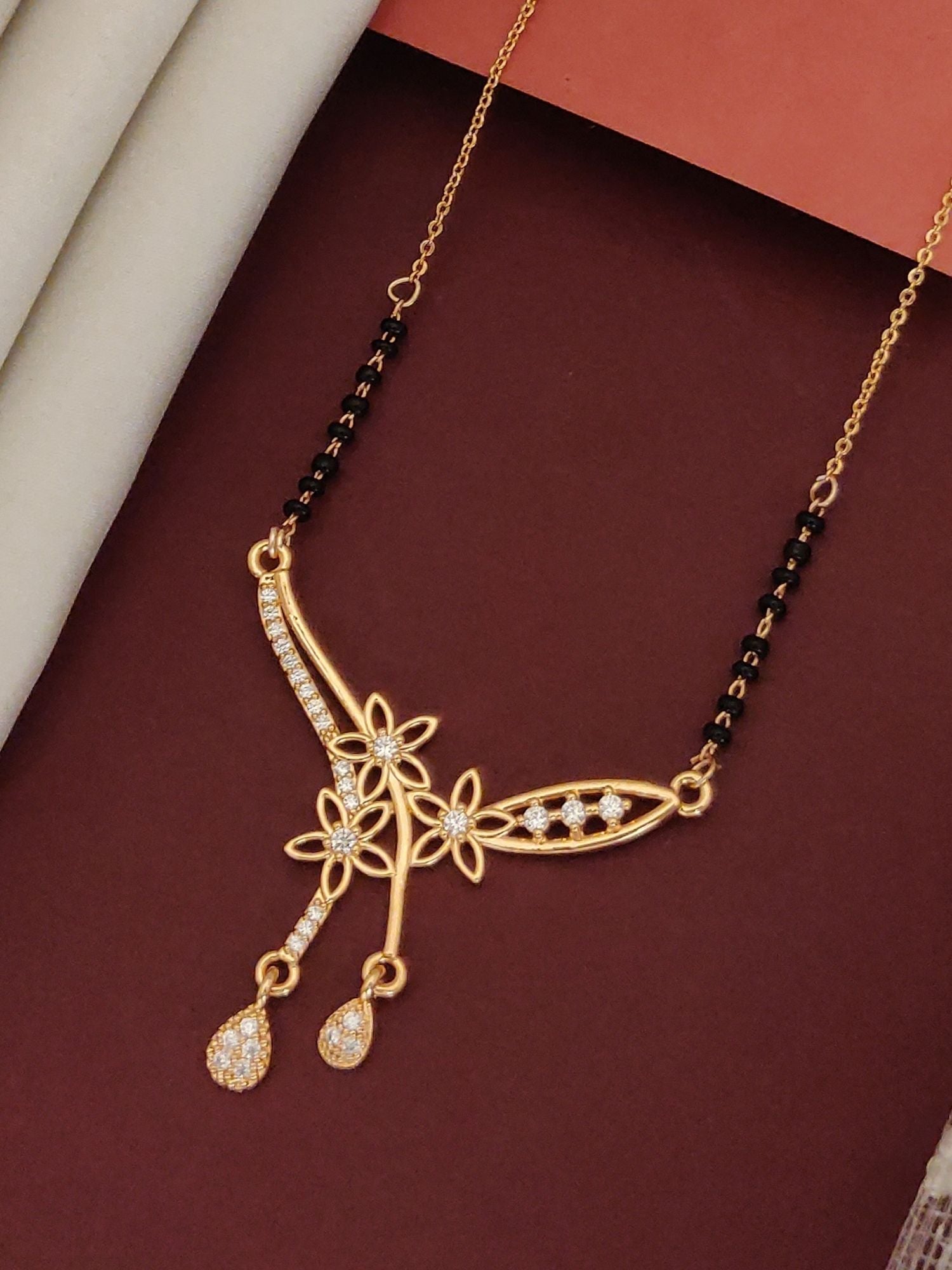 Abdesigns RoseGold Plated American Diamond Mangalsutra