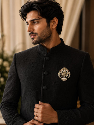 Unisex Elephant Peacock Mehandi Plated Broocn Pin | Abdesigns Jewellery
