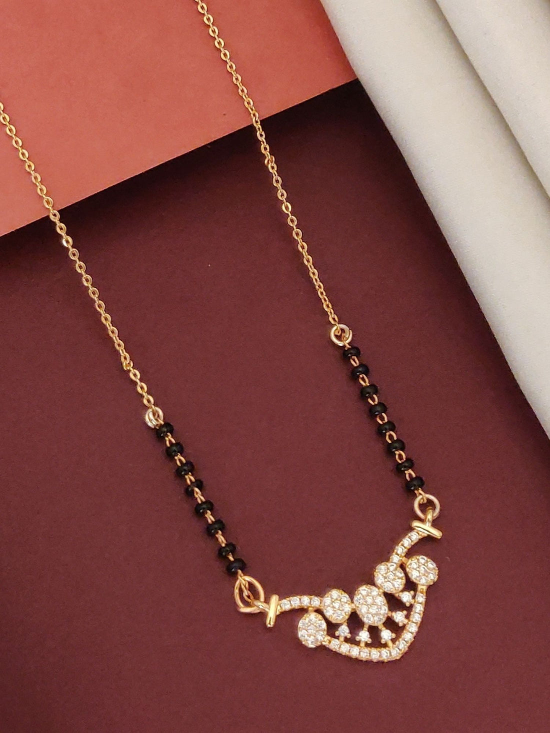 Abdesigns RoseGold Plated American Diamond Mangalsutra