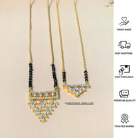 Thumbnail for Unique Gold Plated American Diamond Mangalsutra Combo