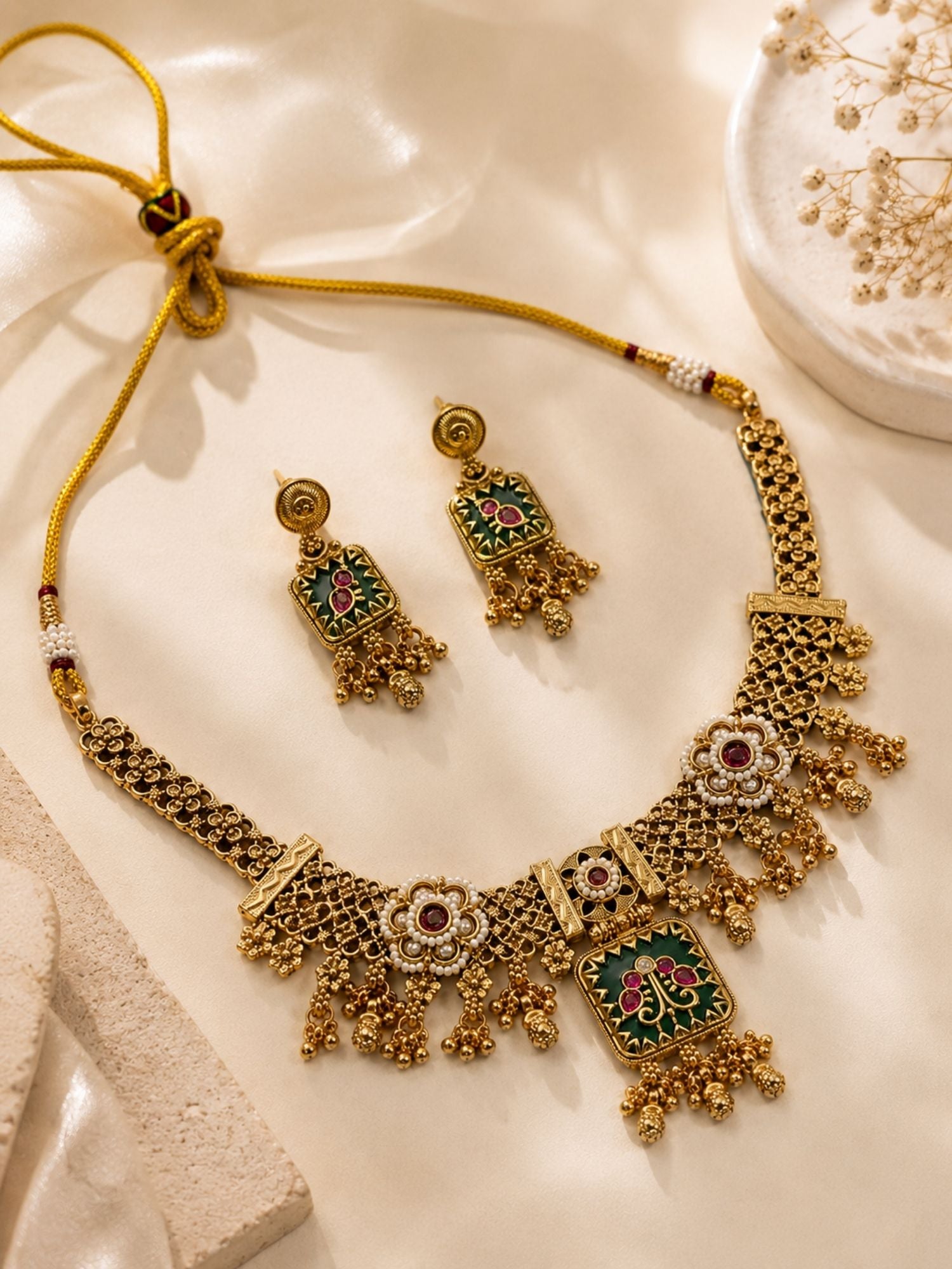 Antique Temple Necklace Set | Abdesigns