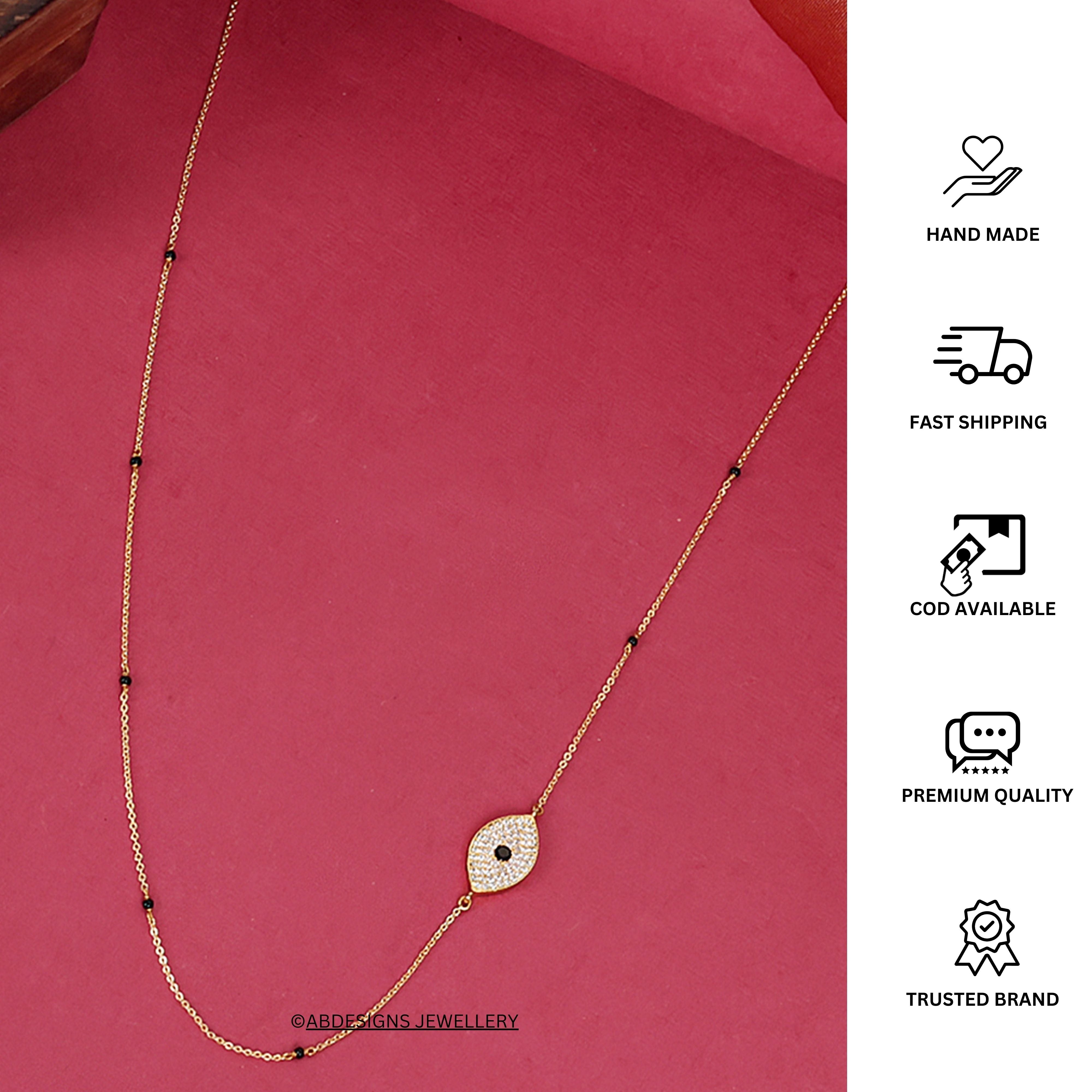 Contemporary Evil Eye Diamond Mangalsutra - Abdesignsjewellery