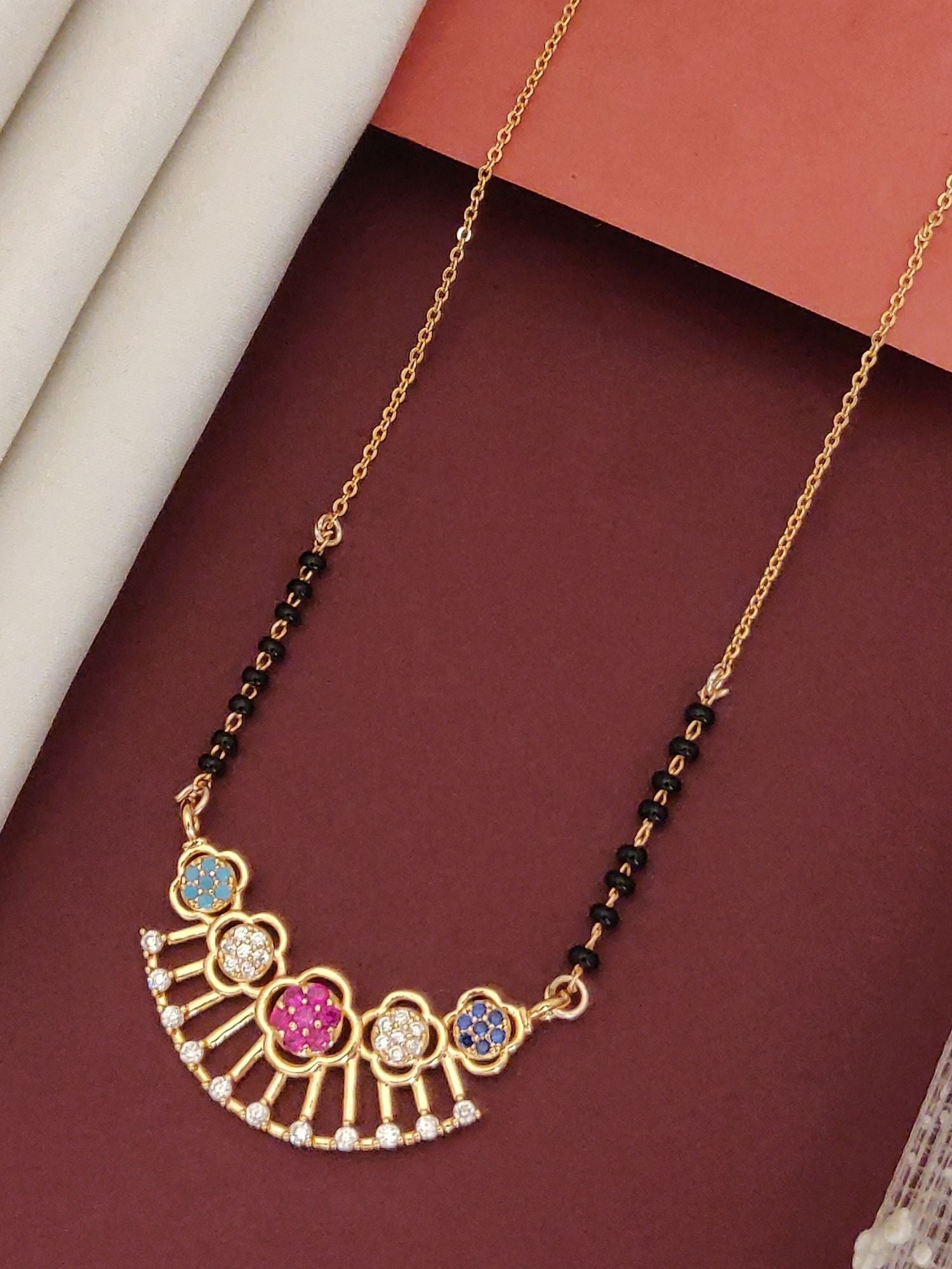RoseGold Plated American Diamond Mangalsutra - mangalsutra by Abdesigns Jewellery