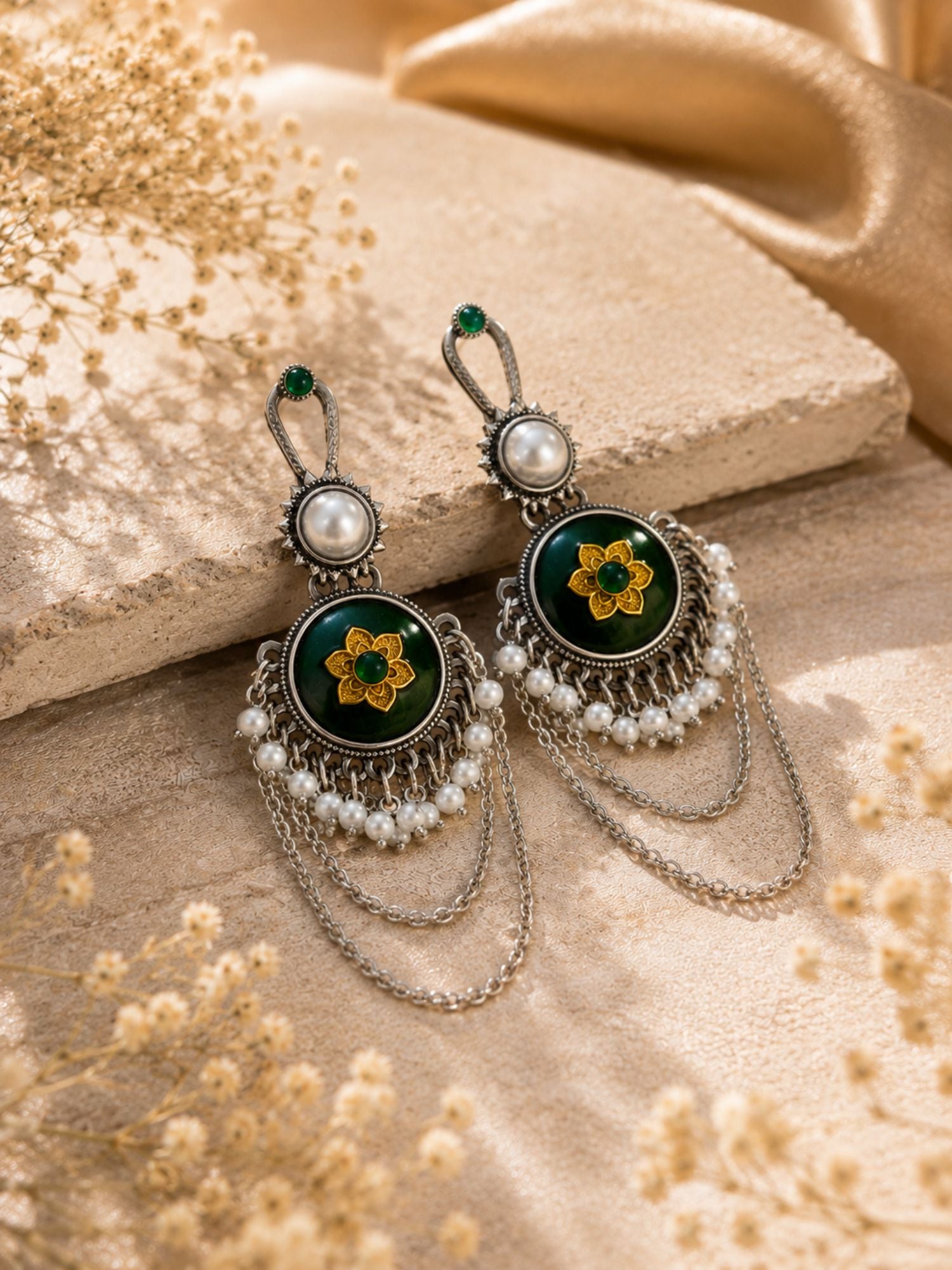 Statement Earrings in Oxidised Silver Festive | Abdesigns