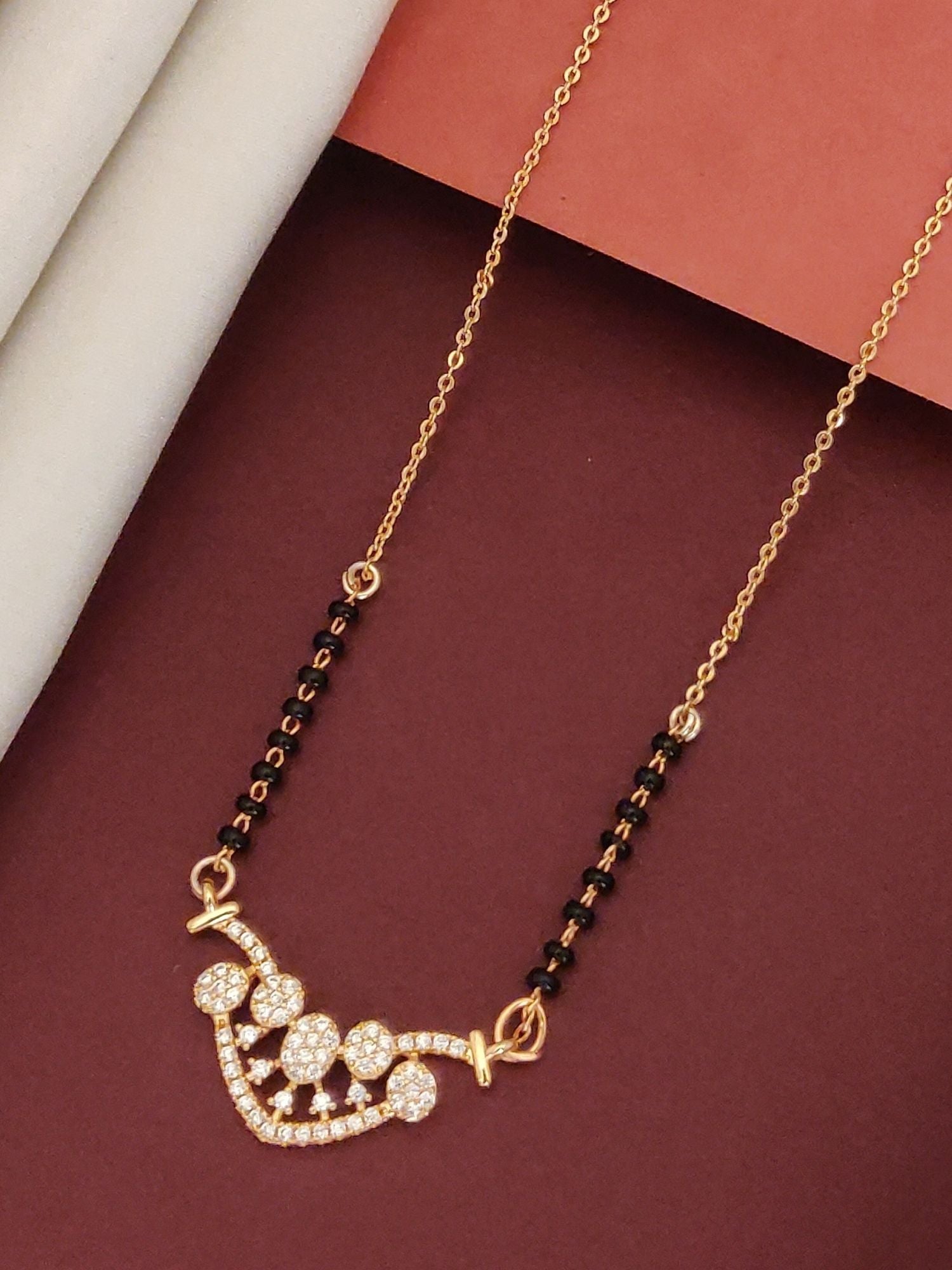 Abdesigns RoseGold Plated American Diamond Mangalsutra