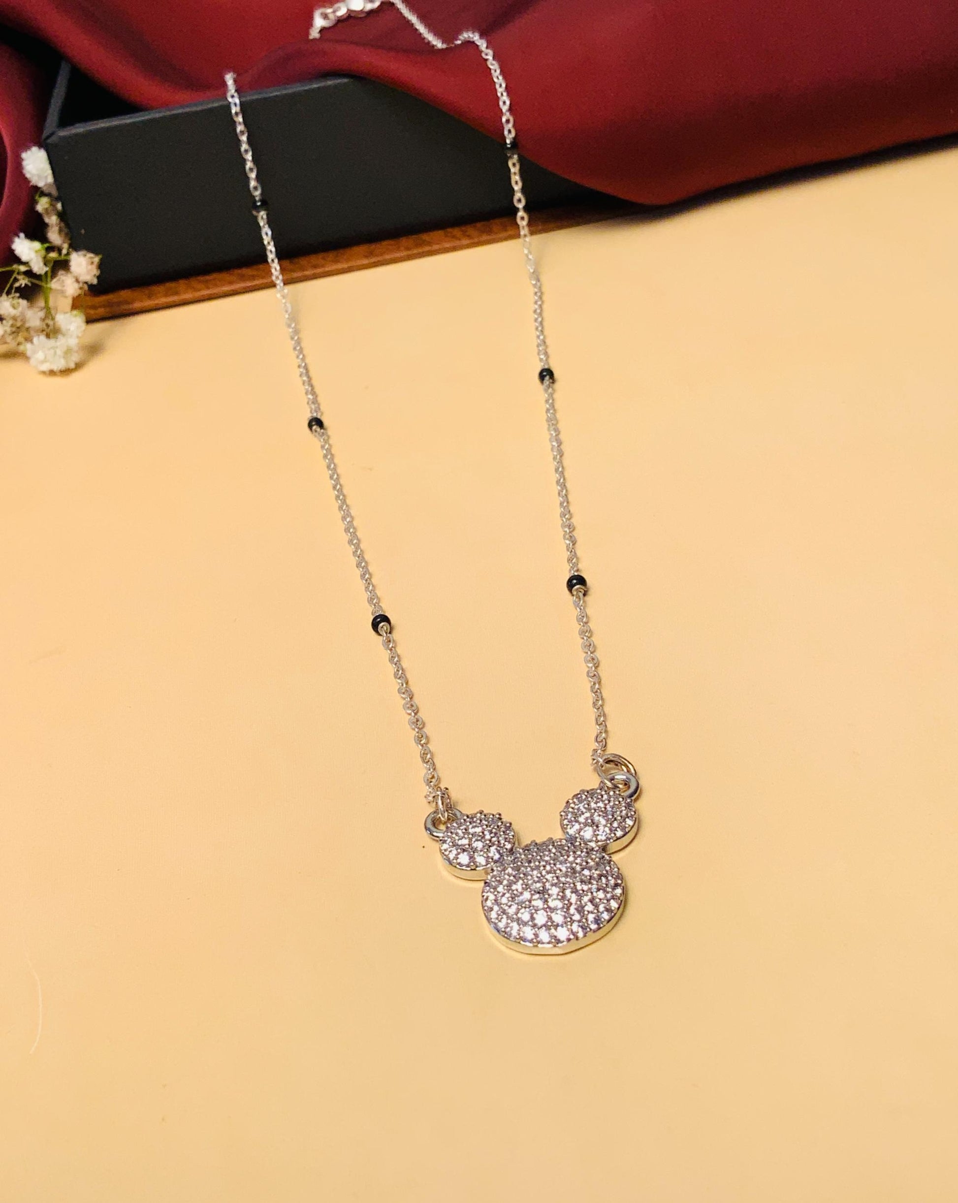 Silver Plated American Diamond Mangalsutra