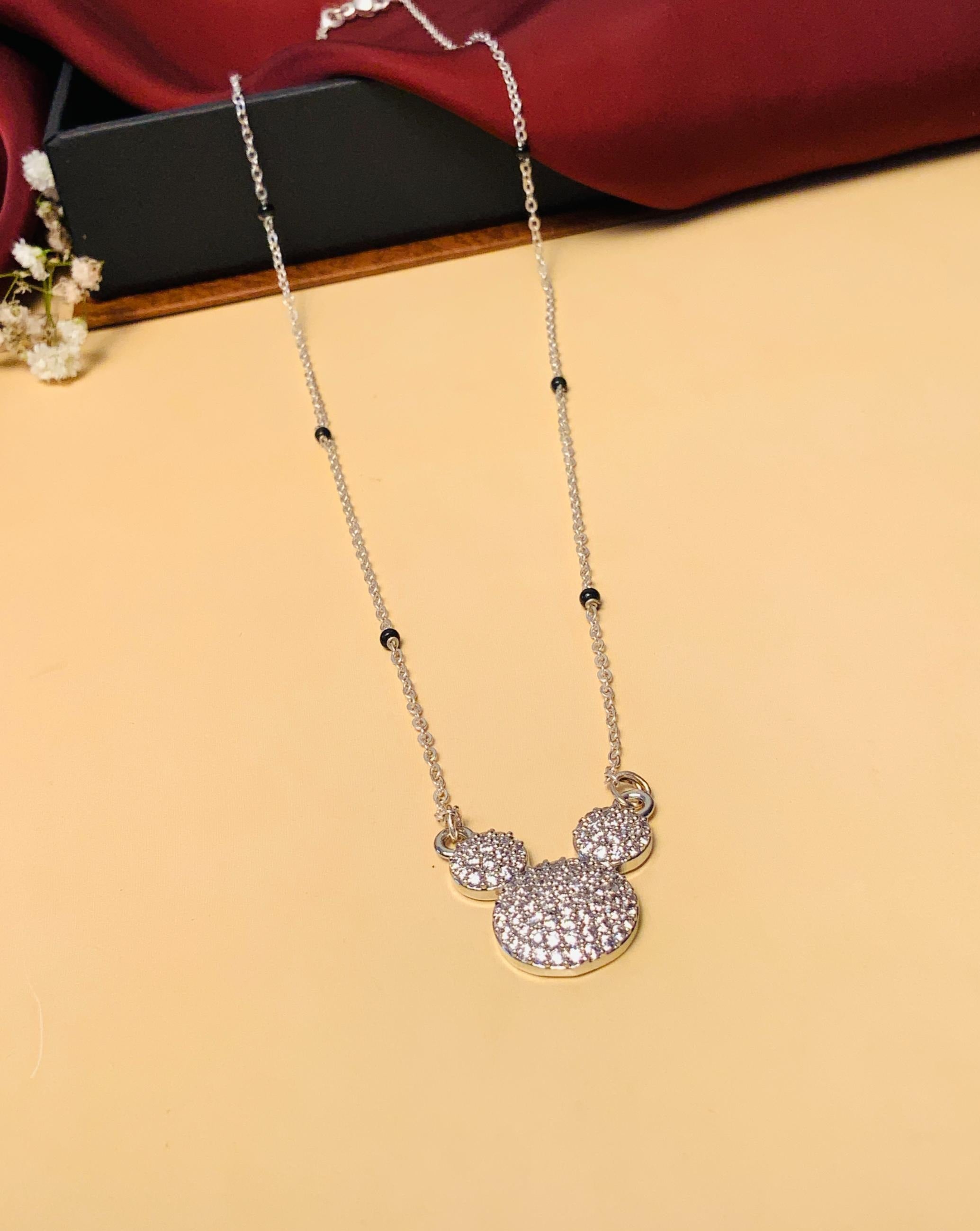 Silver Plated American Diamond Mangalsutra