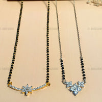 Thumbnail for Alluring Gold Plated American Diamond Mangalsutra Combo - Abdesignsjewellery