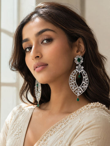 Crystal Floral Statement Earrings | Abdesigns