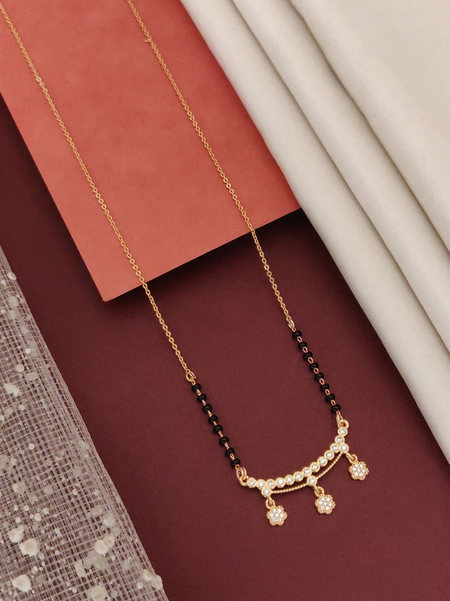 RoseGold Plated American Diamond Mangalsutra - mangalsutra by Abdesigns Jewellery