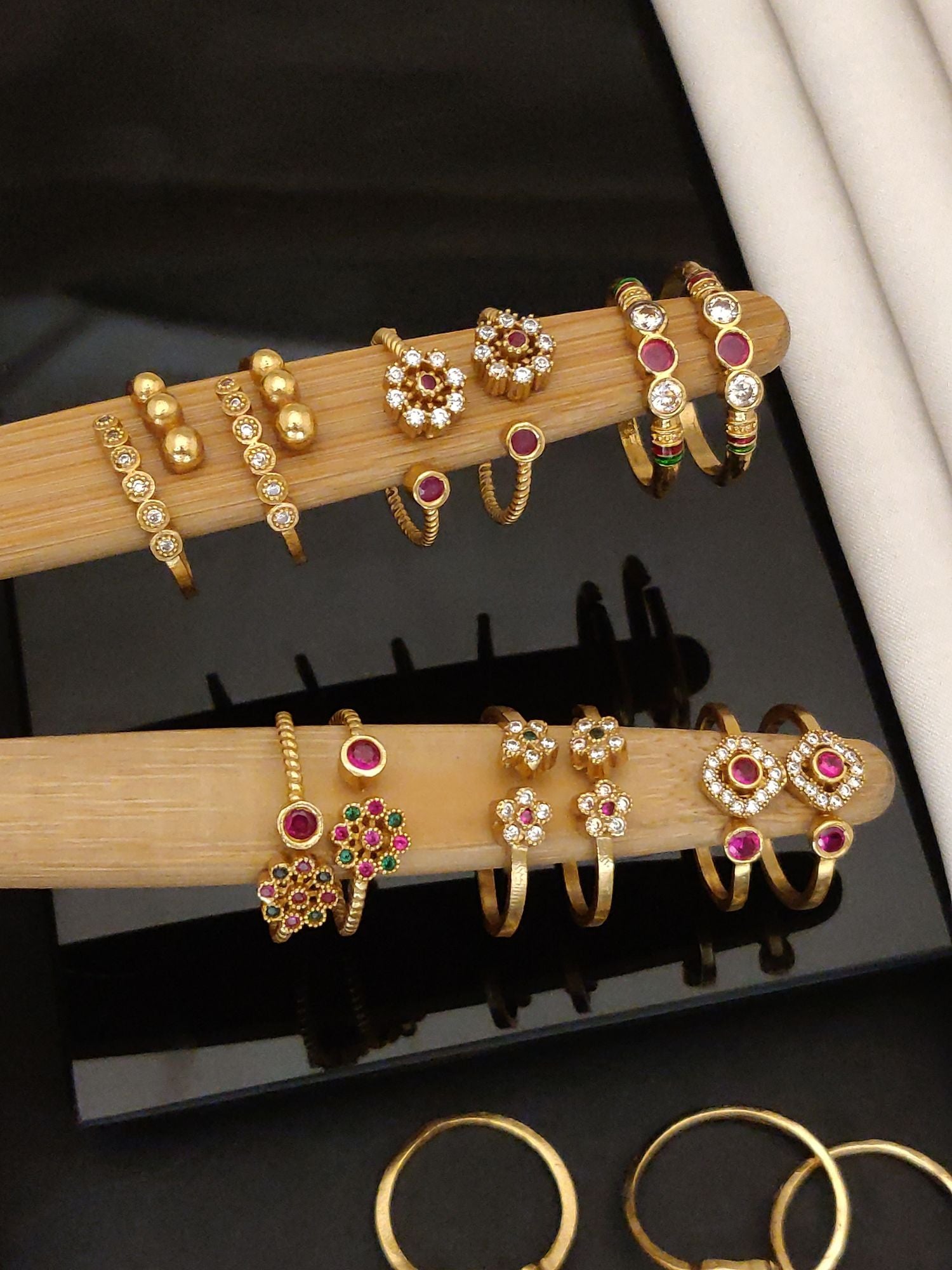 Abdesigns Set of 10 Gold Plated Toe Rings