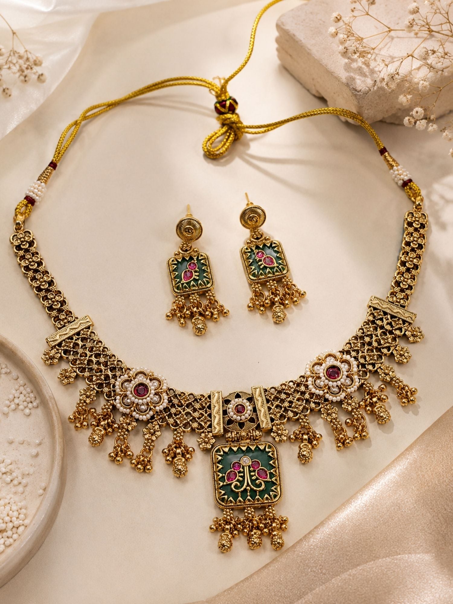 Antique Temple Necklace Set | Abdesigns