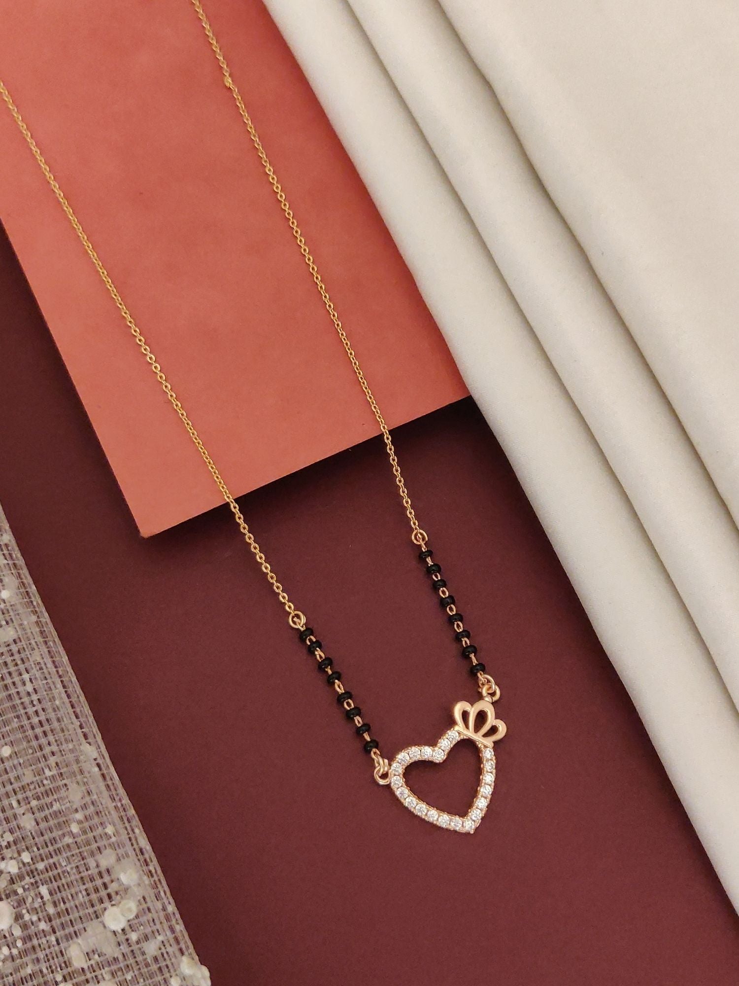 Abdesigns RoseGold Plated American Diamond Mangalsutra