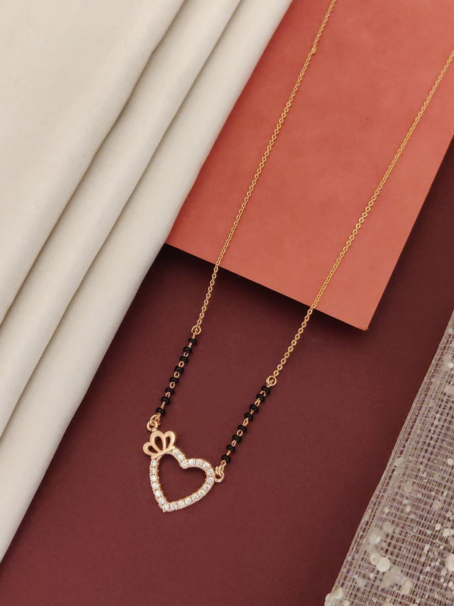 Abdesigns RoseGold Plated American Diamond Mangalsutra