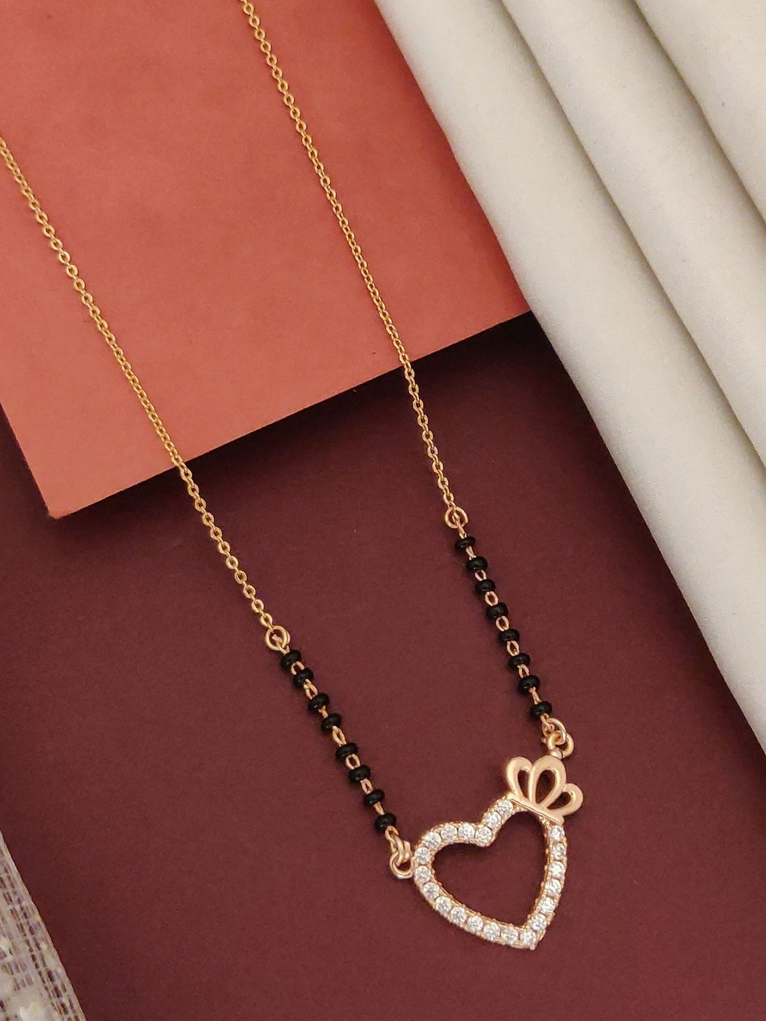 Abdesigns RoseGold Plated American Diamond Mangalsutra