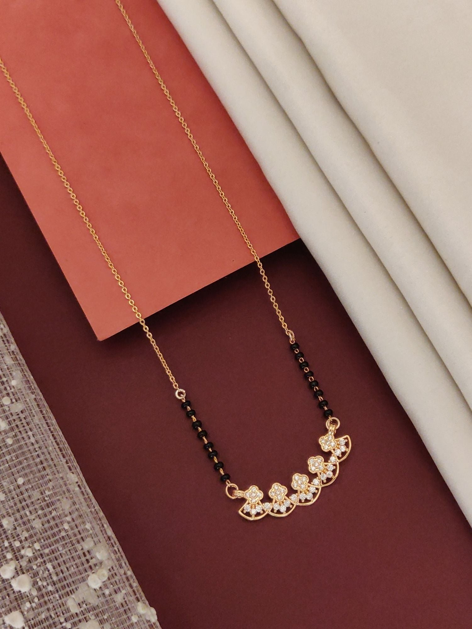 Abdesigns RoseGold Plated American Diamond Mangalsutra