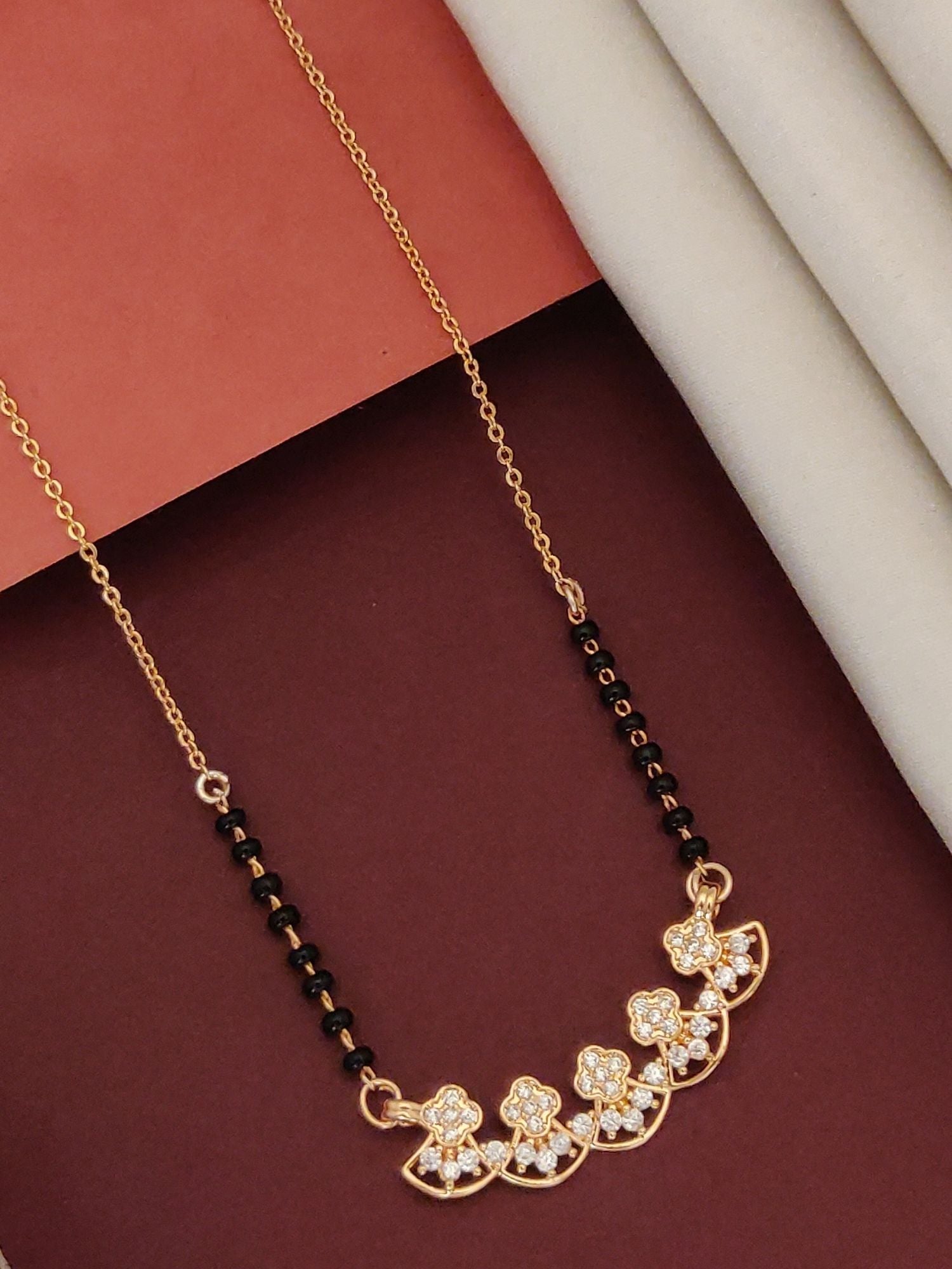 Abdesigns RoseGold Plated American Diamond Mangalsutra