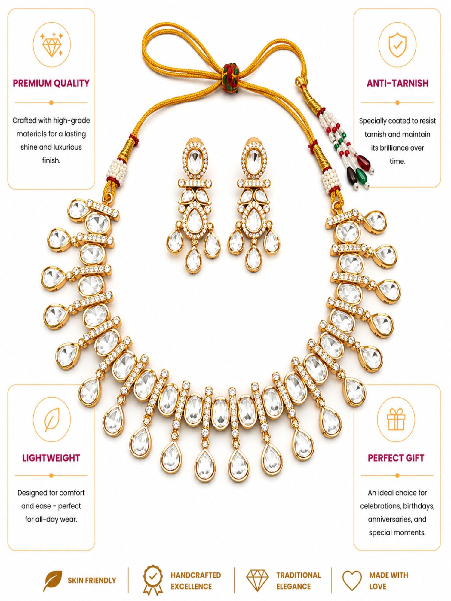 Traditional Kundan Necklace Set | Abdesigns