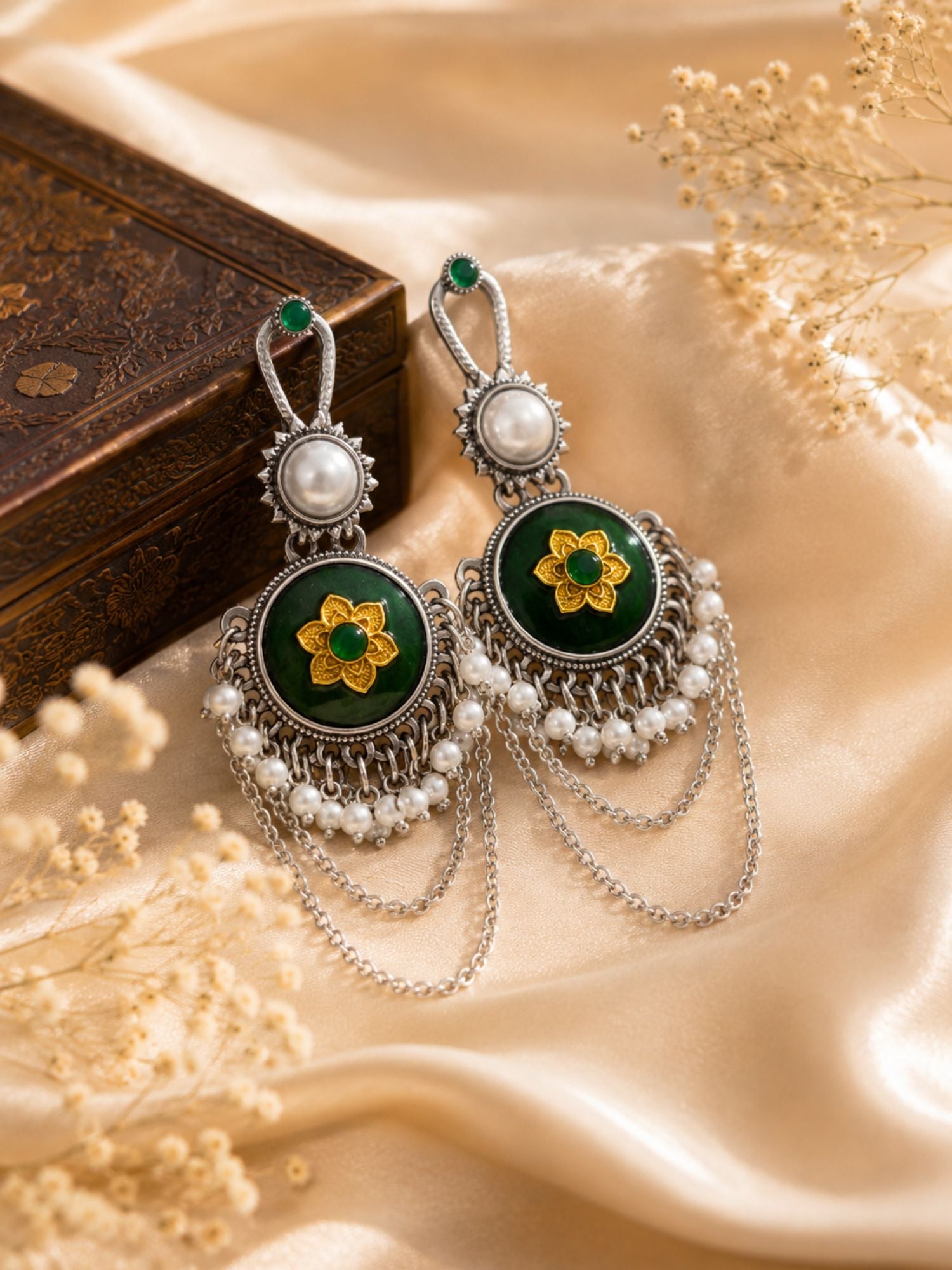 Statement Earrings in Oxidised Silver Festive | Abdesigns