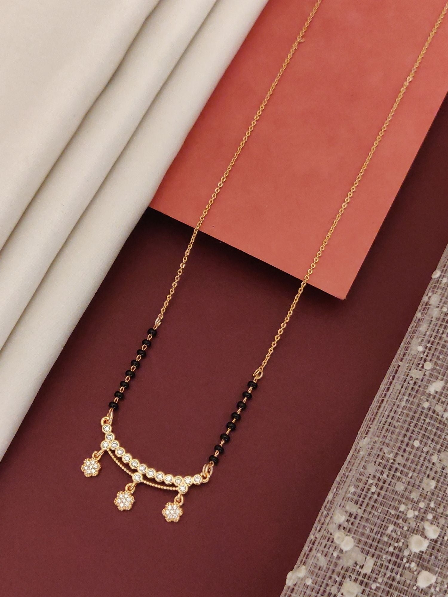 RoseGold Plated American Diamond Mangalsutra - mangalsutra by Abdesigns Jewellery
