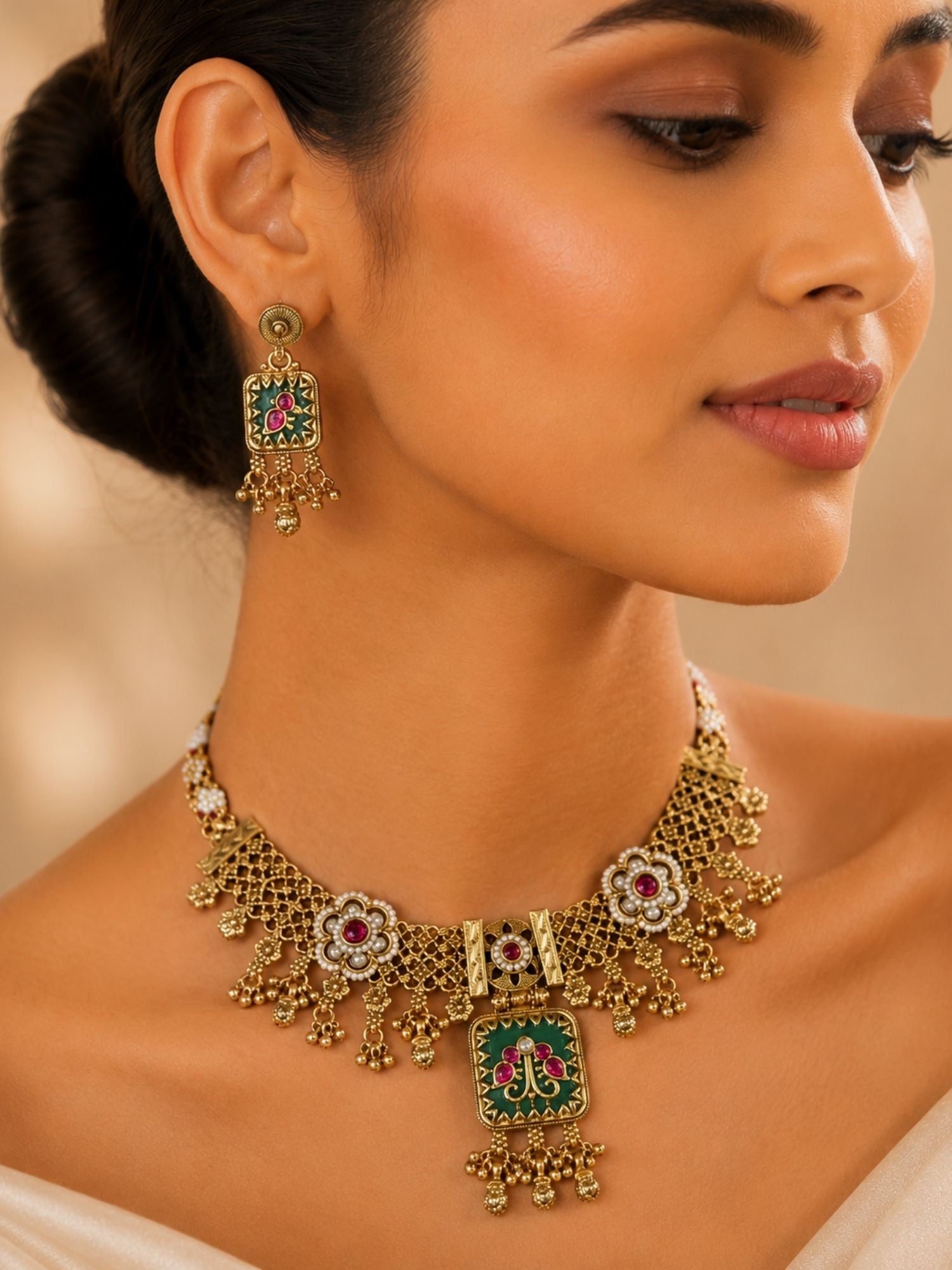 Antique Temple Necklace Set | Abdesigns