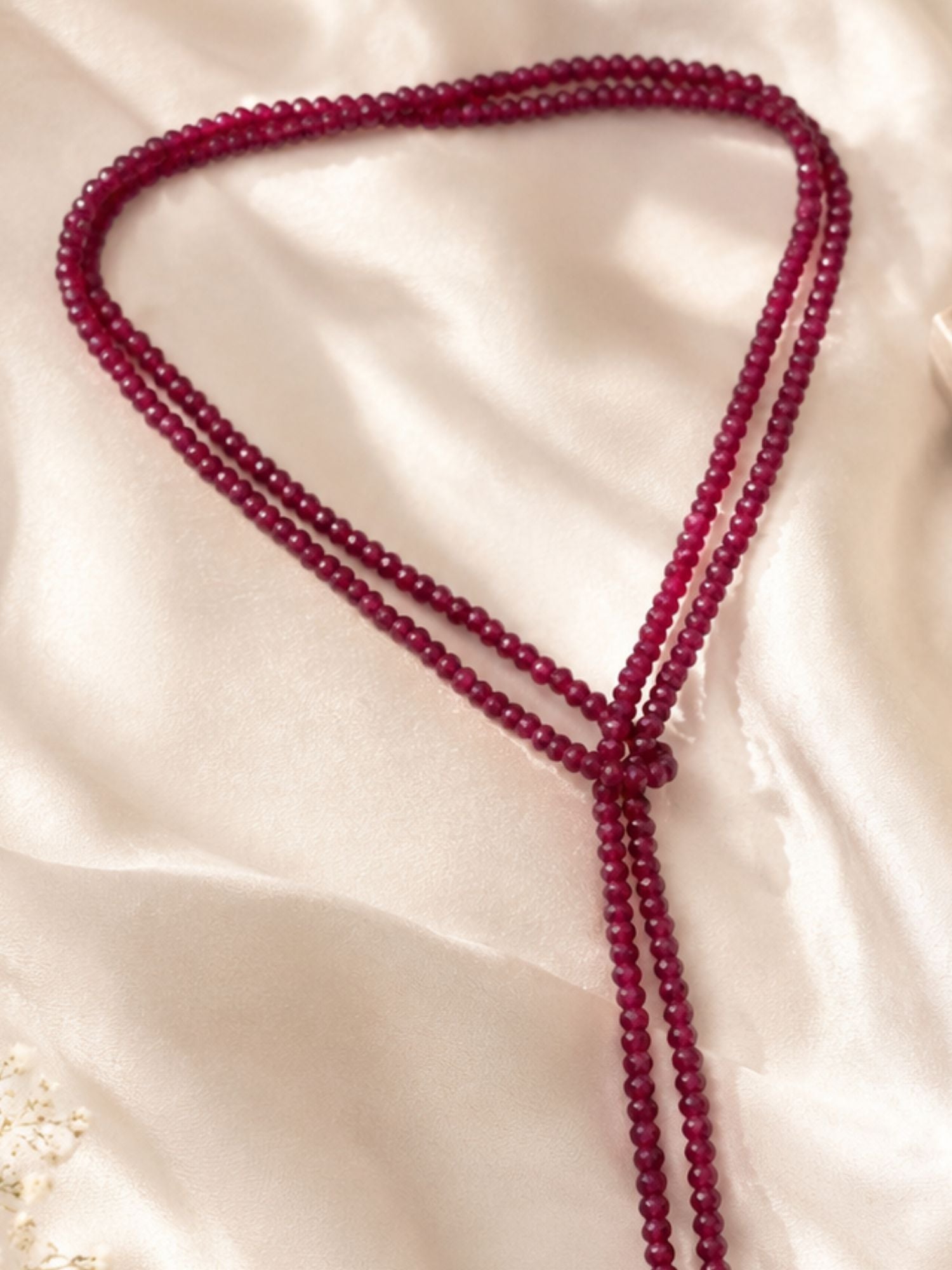 Beaded scarf necklace with pearl drops for women – view 3