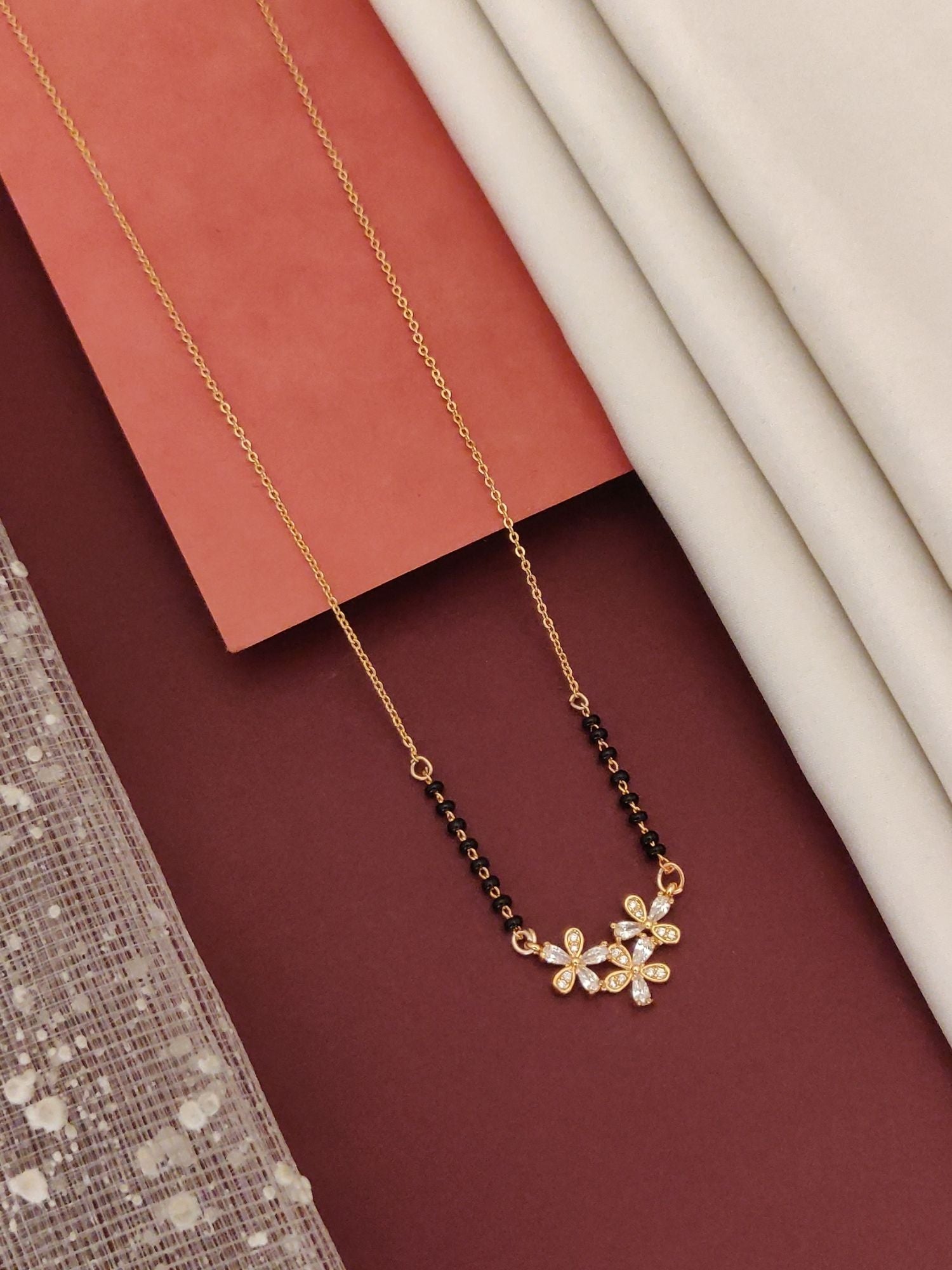 Abdesigns RoseGold Plated American Diamond Mangalsutra