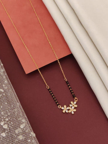 Abdesigns RoseGold Plated American Diamond Mangalsutra