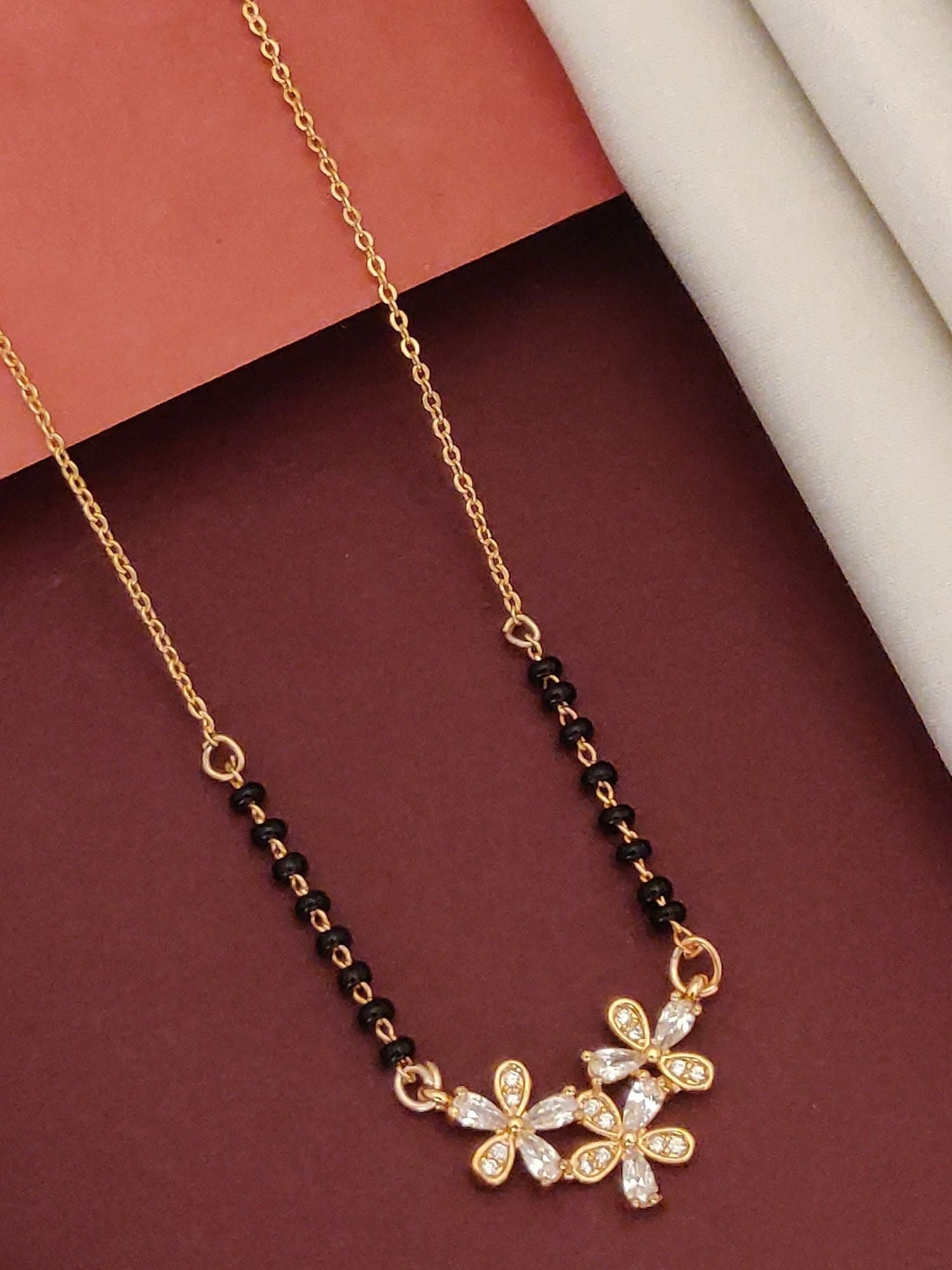 Abdesigns RoseGold Plated American Diamond Mangalsutra