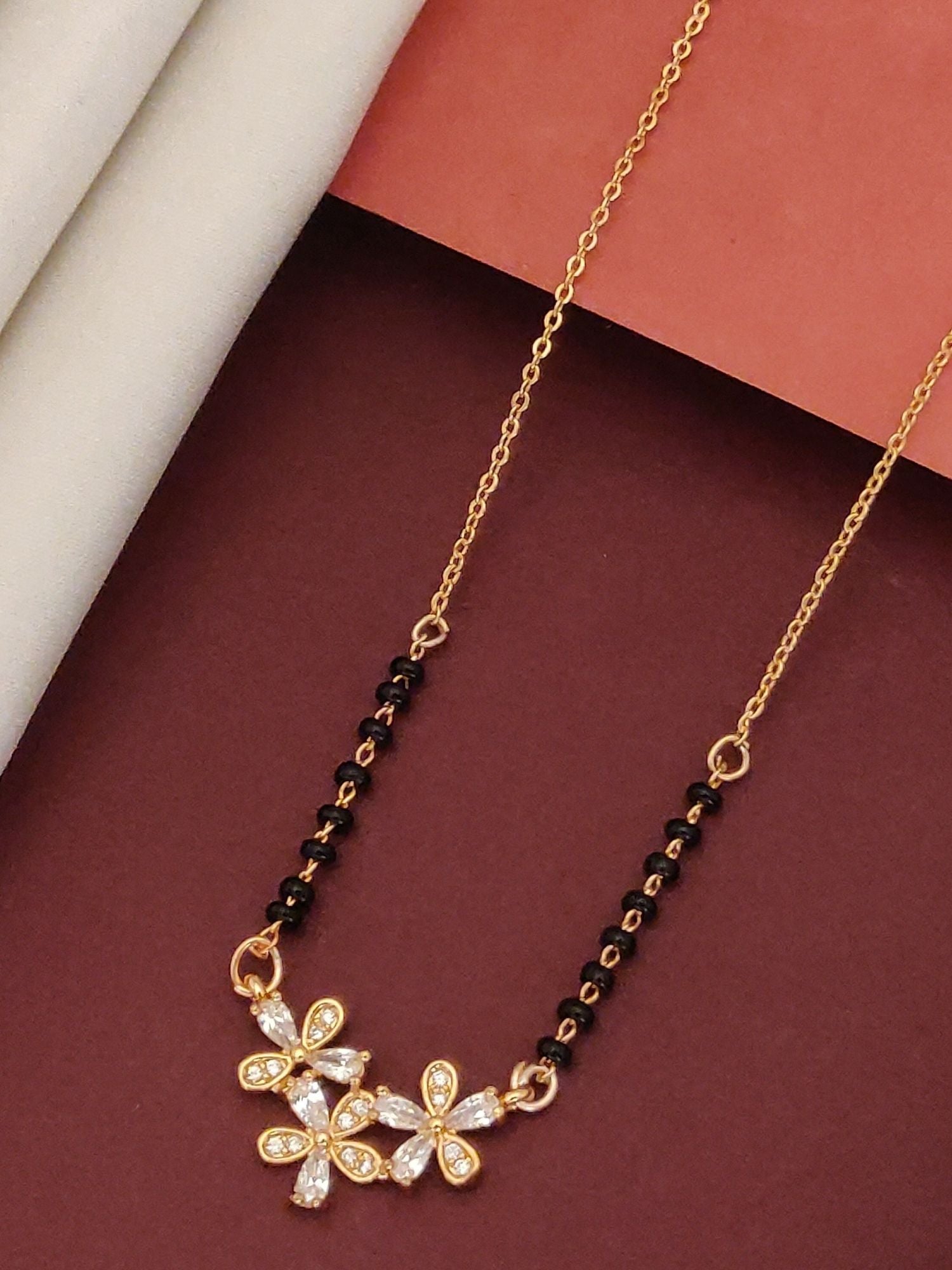 Abdesigns RoseGold Plated American Diamond Mangalsutra
