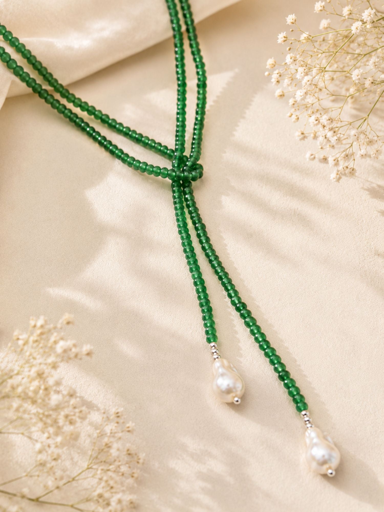 Scarf beads necklace gold pearl designs