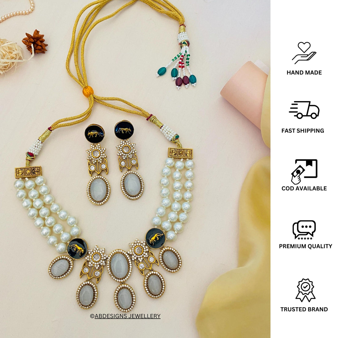Gold Plated Sabyasachi Necklace 