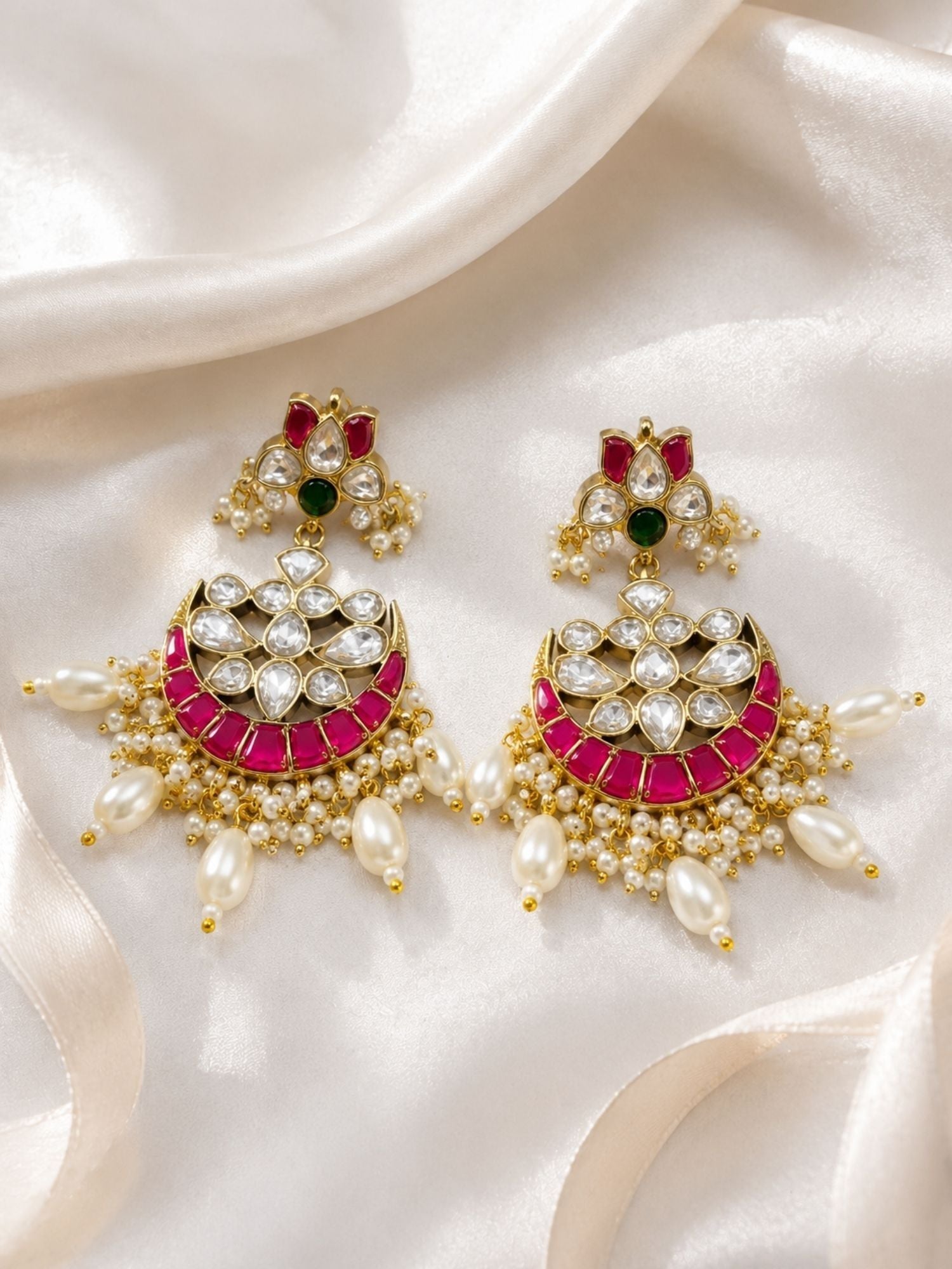 Traditional Chandbali Earrings in Gold Plating – Festive | Abdesigns