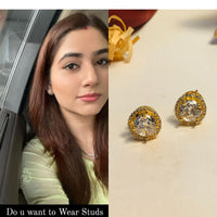 Thumbnail for Disha Parmar Inspired Gold Plated Stud Earring