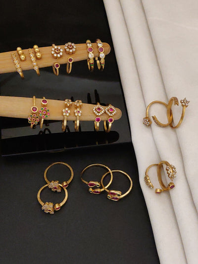 Abdesigns Set of 10 Gold Plated Toe Rings