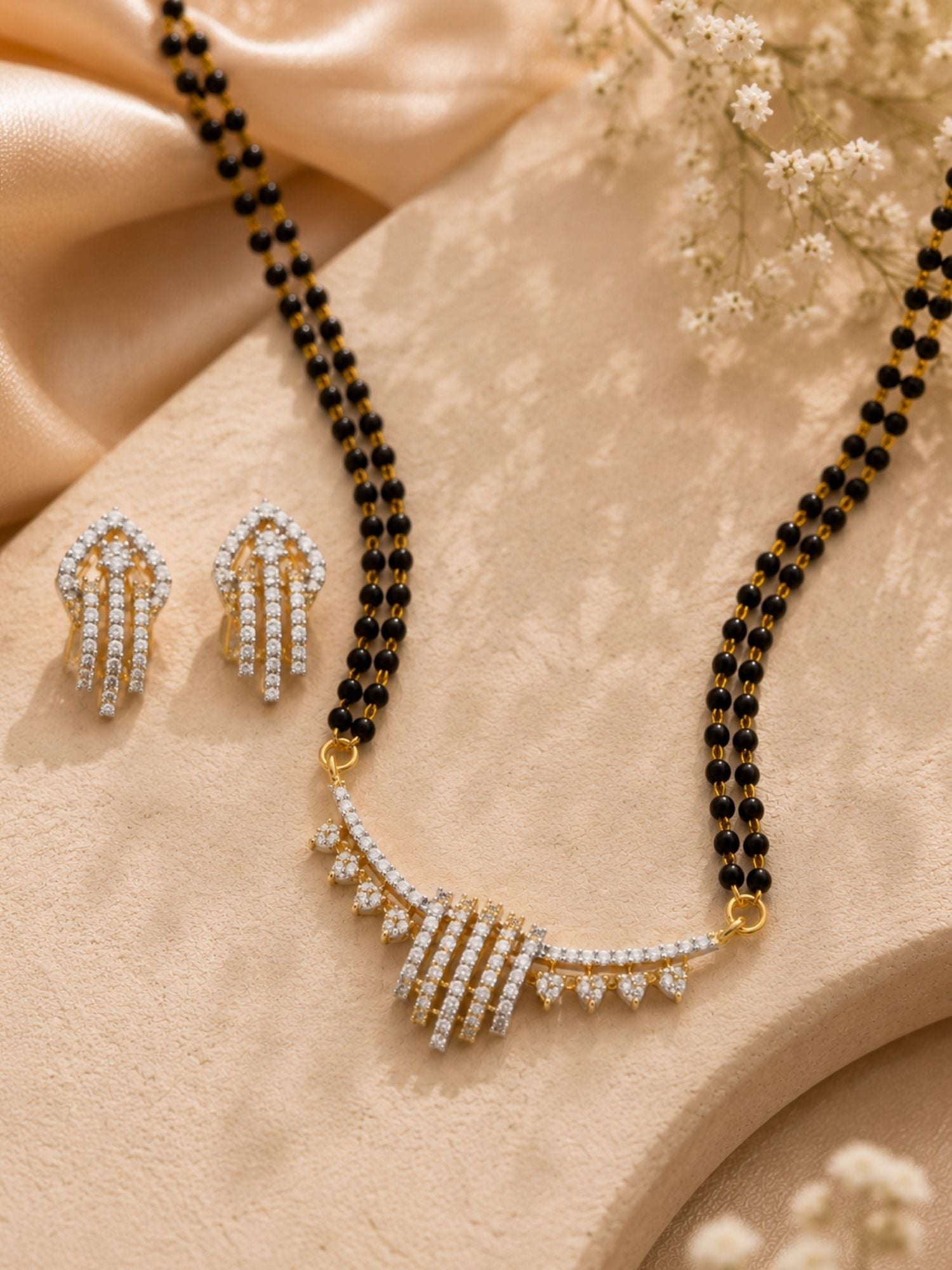 Pretty Diamond Look Mangalsutra Set – Elegant Daily Glam | Abdesigns