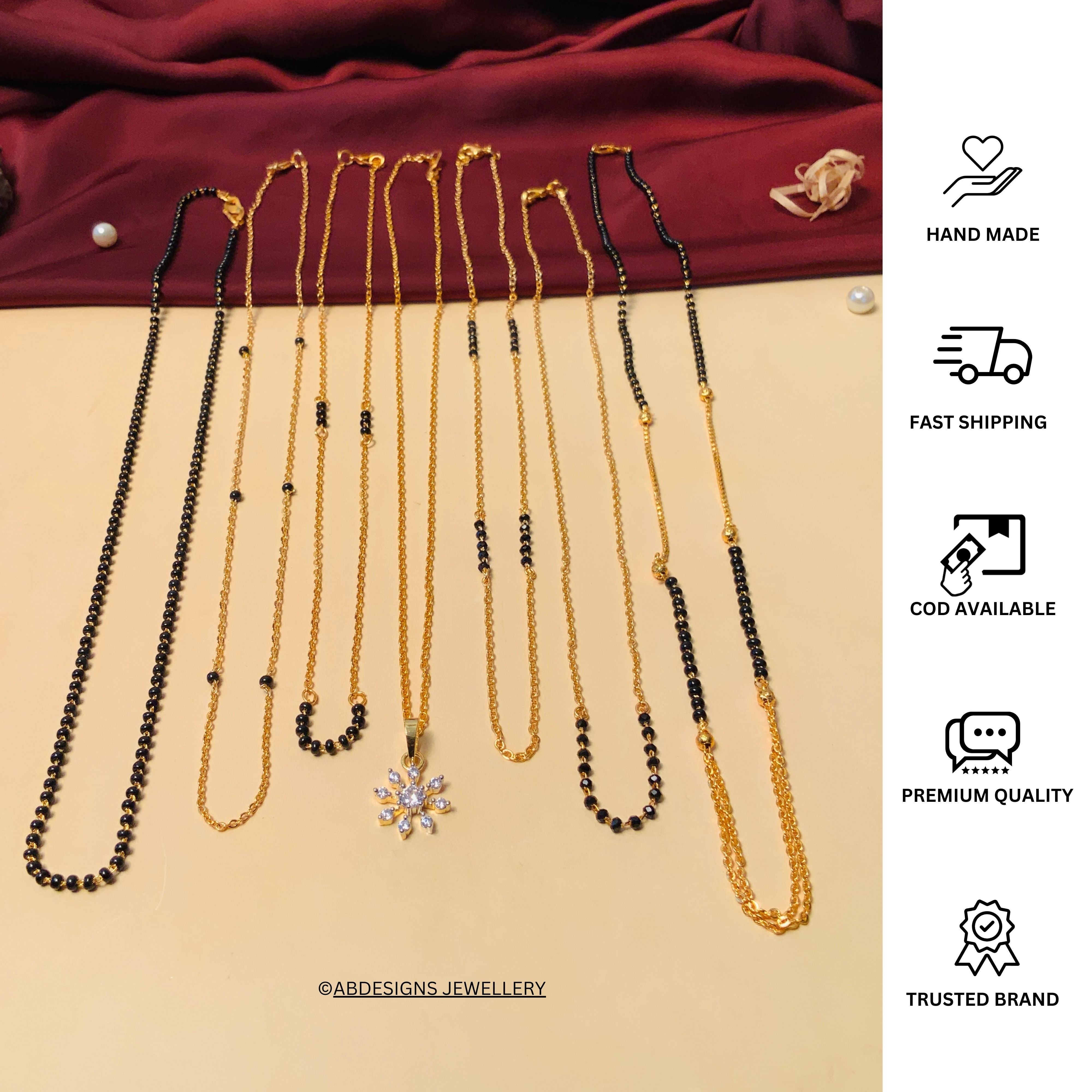 Versatile High Quality Gold Plated American Diamond Mangalsutra Combo