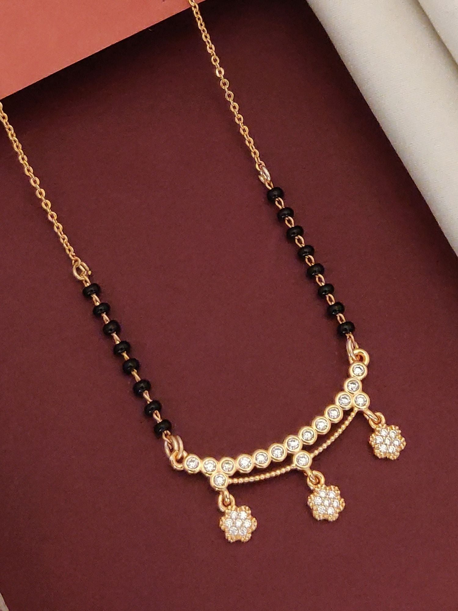 RoseGold Plated American Diamond Mangalsutra - mangalsutra by Abdesigns Jewellery