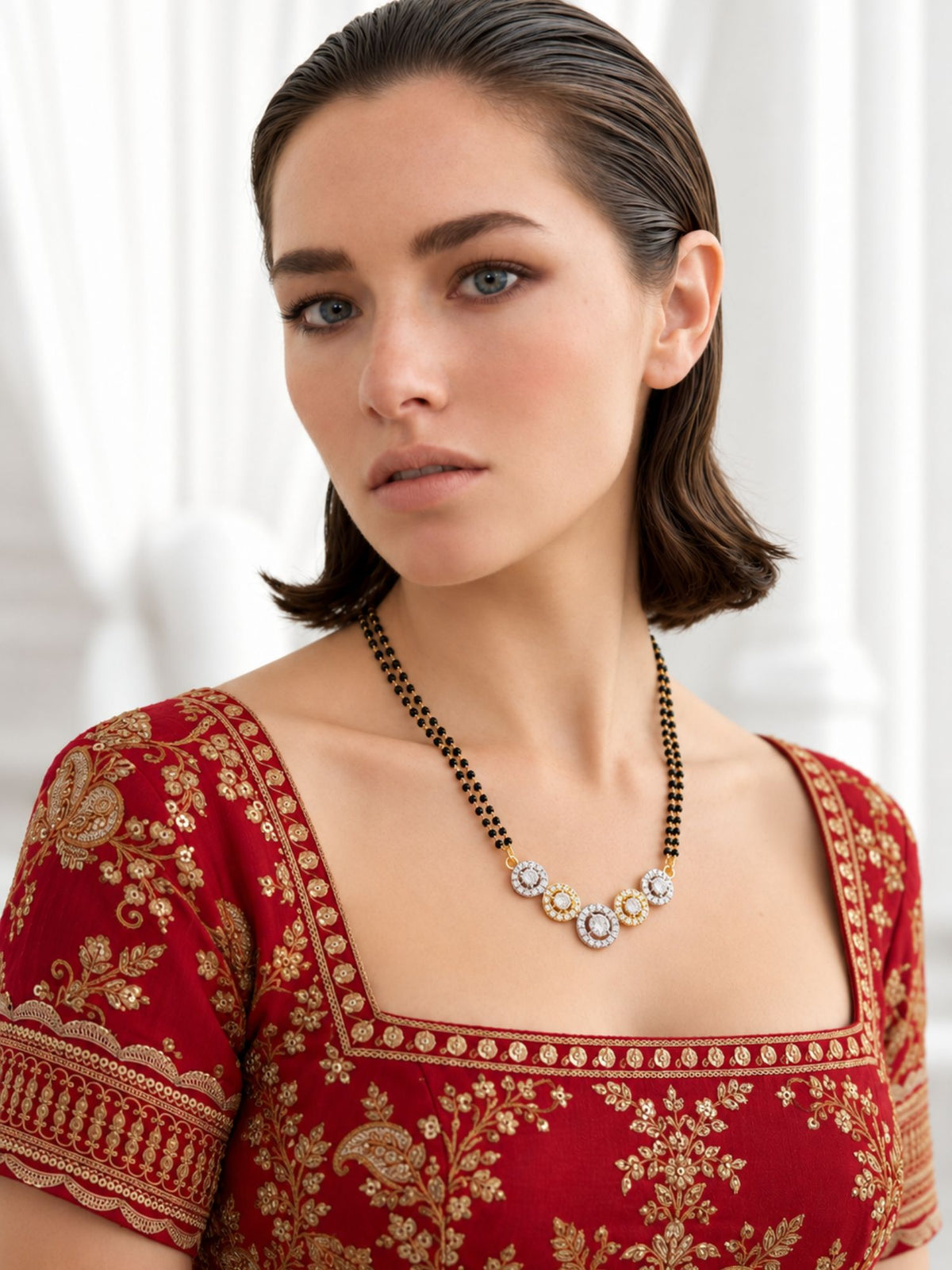 Set of 2 AD Stone Unique Mangalsutra Combo | Abdesigns Jewellery
