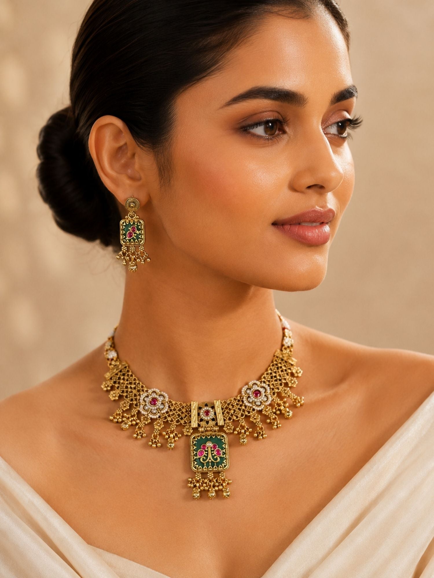 Antique Temple Necklace Set | Abdesigns