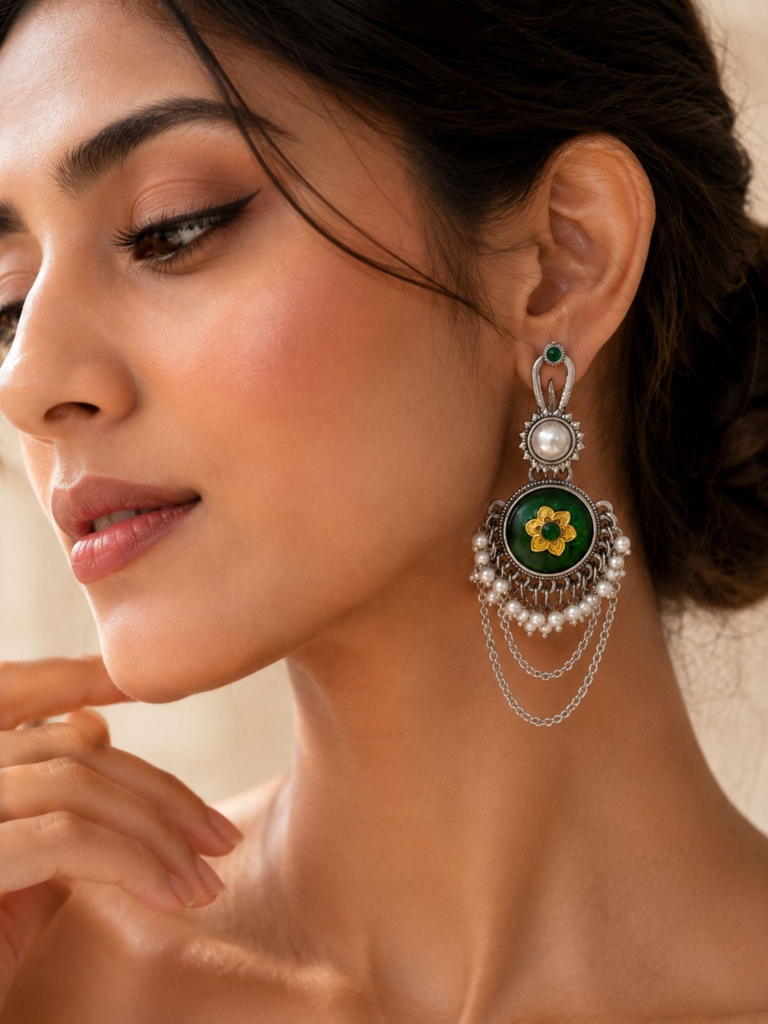Statement Earrings in Oxidised Silver Festive | Abdesigns