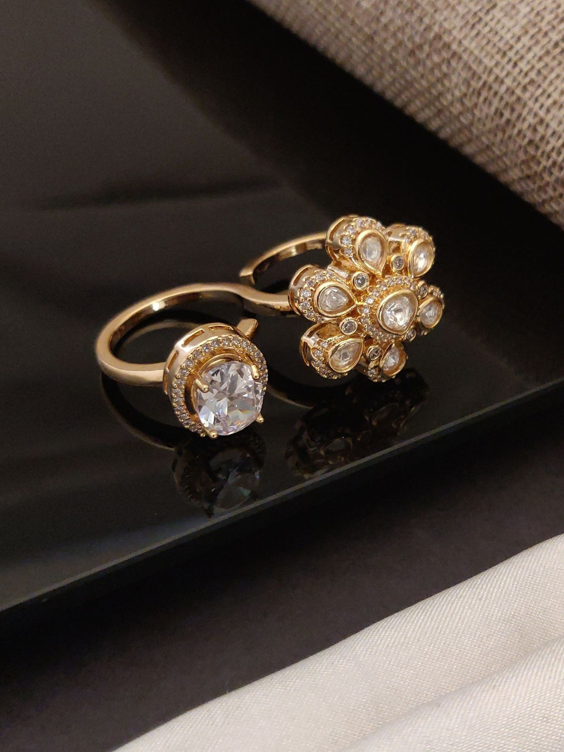 Abdesigns Gold Plated Polki Ring