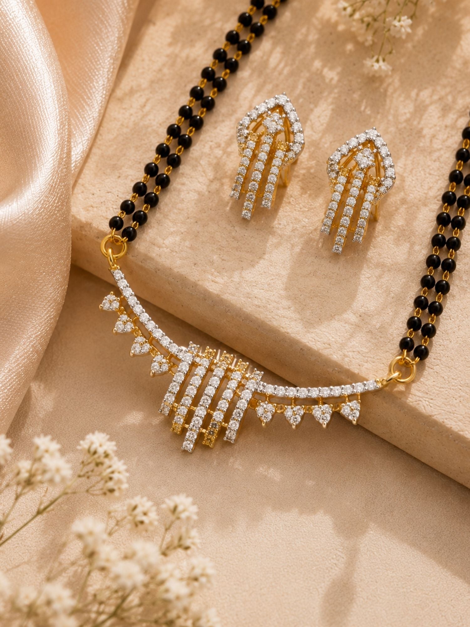 Pretty Diamond Look Mangalsutra Set – Elegant Daily Glam | Abdesigns