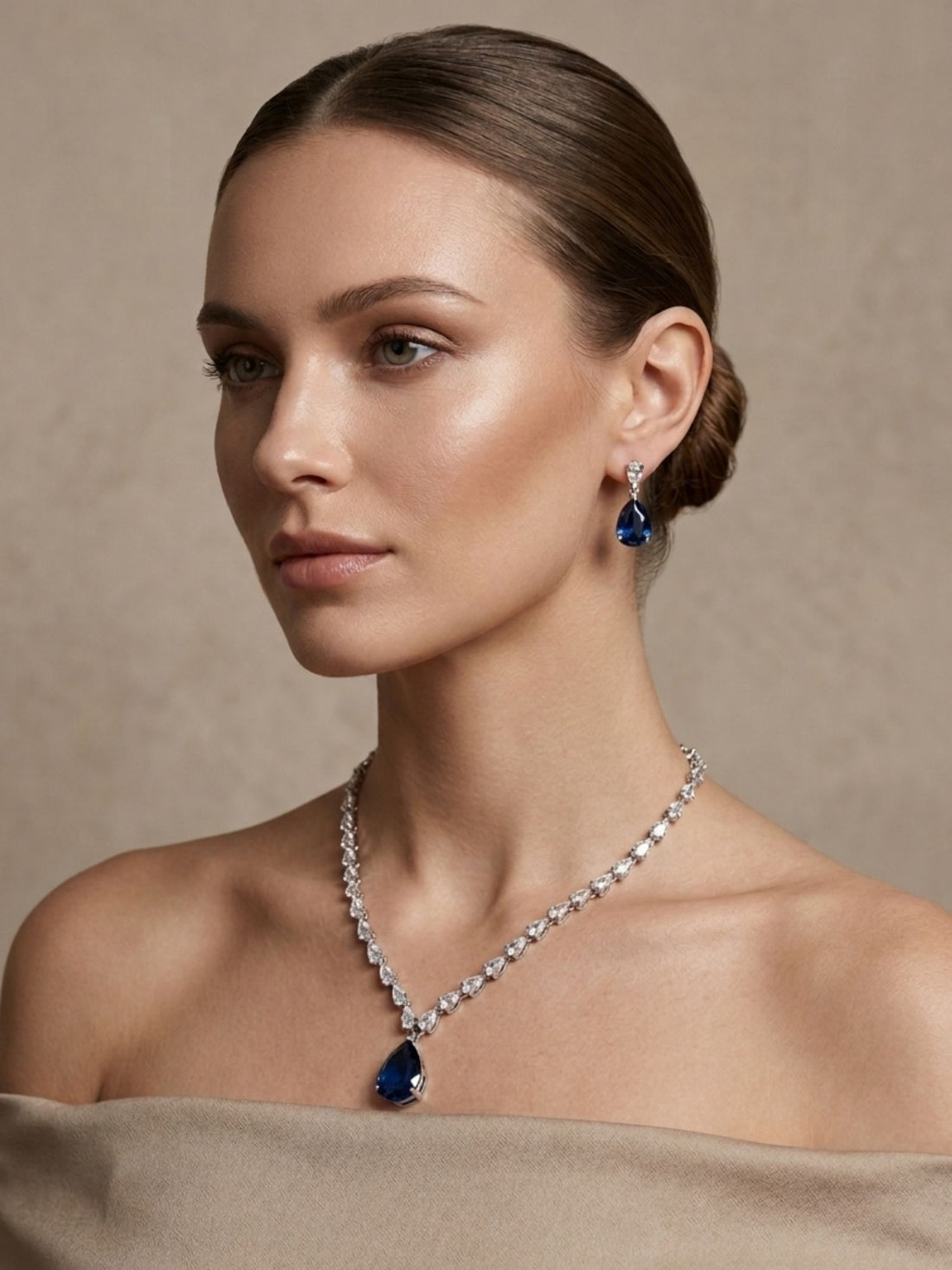 American Diamond Pendant Set – Luxury Elegant Sparkle | Abdesigns