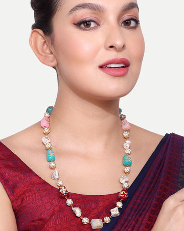 Golden Baroque Beads Pearls Jewellery Mala - Abdesignsjewellery