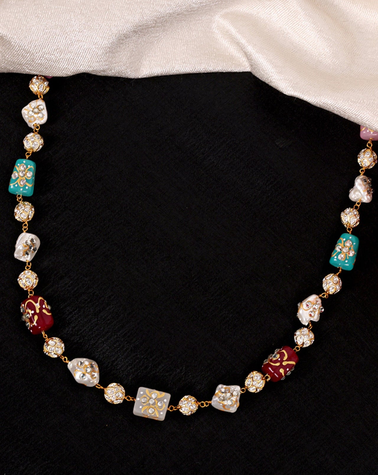 Golden Baroque Beads Pearls Jewellery Mala - Abdesignsjewellery