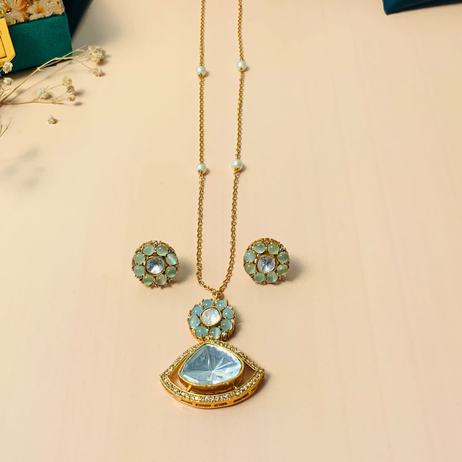 High-Quality Contemporary Polki Necklace - pendant by Abdesigns Jewellery
