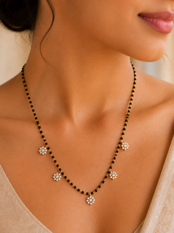 925 Sterling Silver Dainty American Diamond Mangalsutra