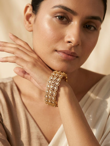Royal Polki Kundan Teardrop Statement Bracelet | Abdesigns