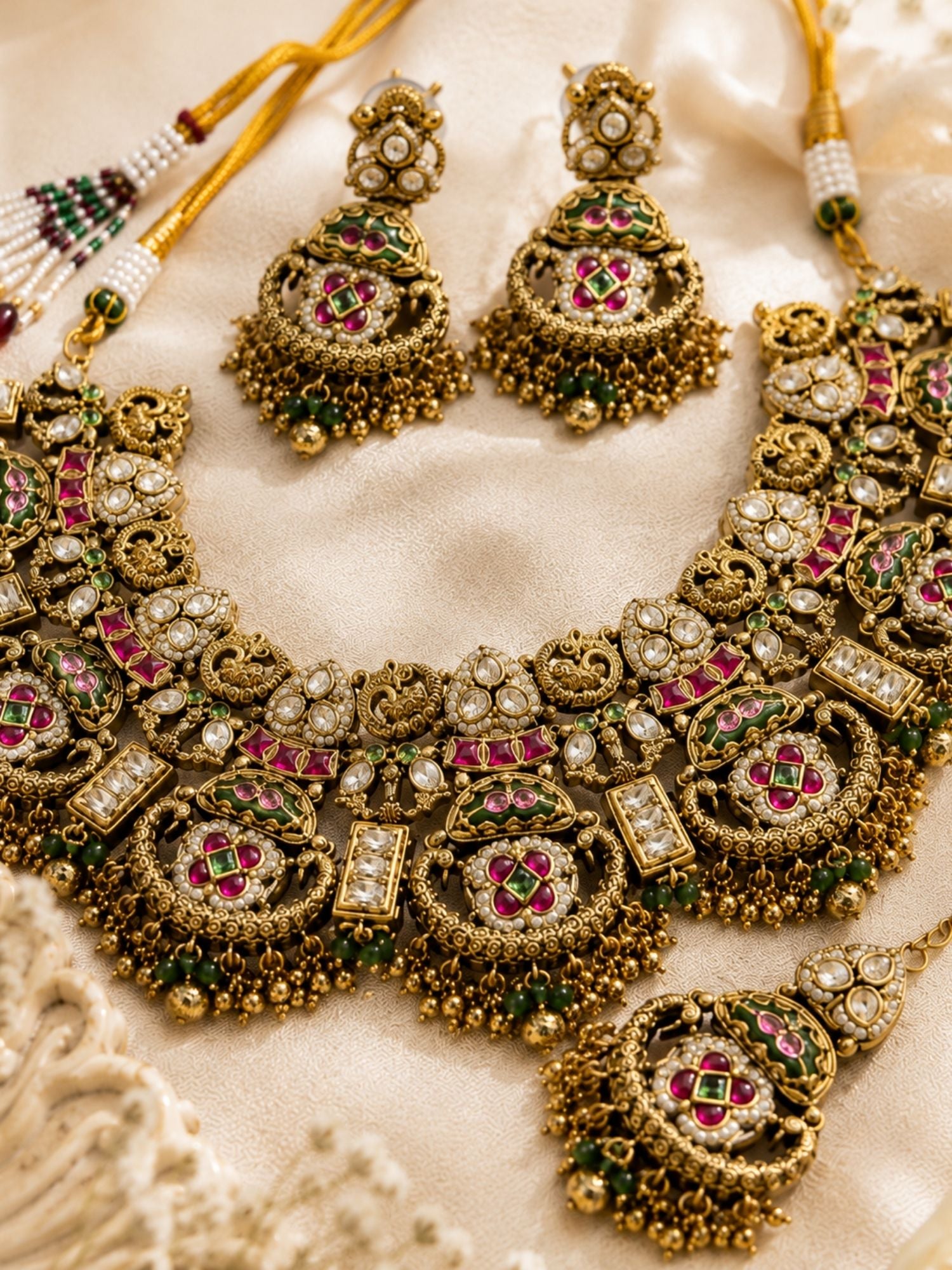 Antique Temple Choker Necklace Set | Abdesigns